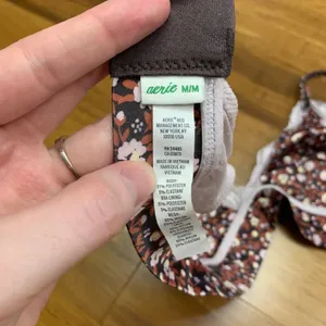 Aerie Floral Lace Trim Bralette Womens Size Medium‎ Soft Non-Padded Wireless Bra thumbnail 4