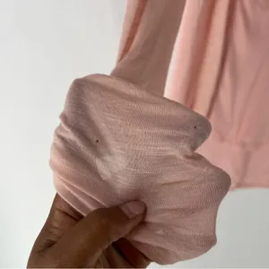 Lucky Brand Light Pink Woven Mix Henley Top Size‎ S thumbnail 13