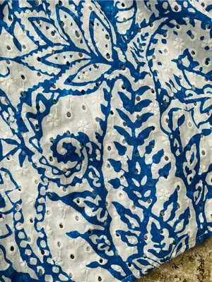 Zara Blue and White Paisley Button-Up Midi Dress 💙 thumbnail 9
