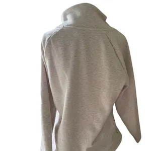 Athleta Cozy Karma Asym Pullover M/P Gray Heather Zip Neck Petite Sweatshirt thumbnail 8