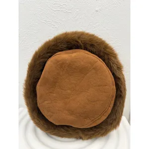 Brown Faux Fur Cossack Hat Suede Look Winter 1st Avenue New York thumbnail 4