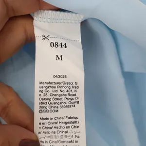 Unbranded Blouse Womens M Ruched Front Light Blue Button thumbnail 2