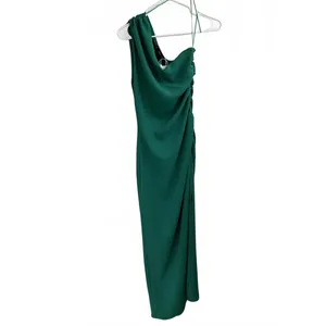 Mango Asymmetric Dress with Draped Details Naty Green NWT Size 2/XS thumbnail 5