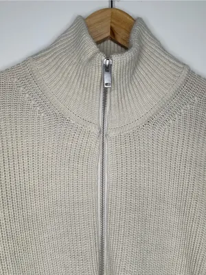 Quince NWT 100% Merino Wool Half Zip Sweater Cream Ivory Size Small thumbnail 3