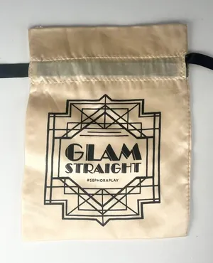 Sephora Glam Straight Drawstring Satin MakeUp Delicates Travel Bag Champagne New thumbnail 1