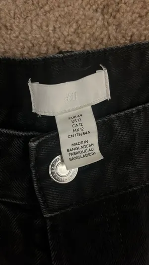 Black Jeans high rise wide leg H&M thumbnail 3