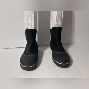 SOREL NM3448-010 black leather-upper waterproof snow/rain boot men size 8.5 thumbnail 3