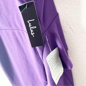 LULUS Great Things Purple Ruffled Trim High Neckline Bodycon Dress XL Party Boho thumbnail 9