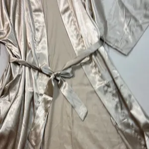 Elegant Satin Robe in Cream thumbnail 4