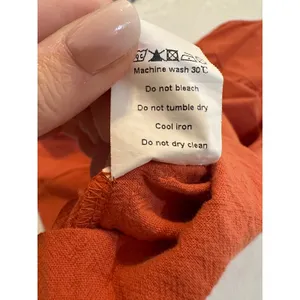 Tiered Babydoll Mini Dress Burnt OrangeSleeveless 100% Cotton Size M thumbnail 5