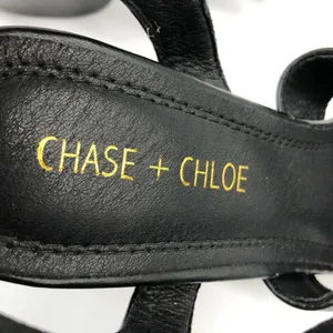 Chase + Chloe Ford Platform Block Heels Faux Leather Ankle Strap Black 8.5 thumbnail 6