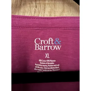 Croft & Barrrow XL Embroidered Top Purple Floral thumbnail 5