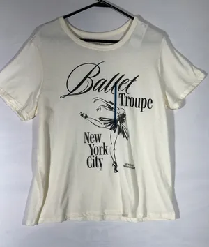 Zoe + Liv Ballet Troupe New York City Graphic Tee Women L Whisper White Dance thumbnail 1