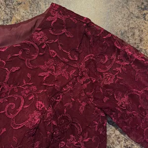 NWT Wedding Dress Gown Dark Romance Whimsigoth Boho Lace Floral Maroon Medium thumbnail 4