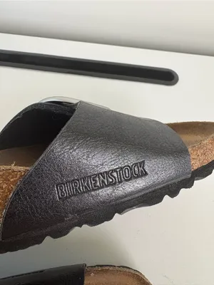 Birkenstock Madrid Big Buckle Slide Sandals Womens Size 38 Black Leather thumbnail 7