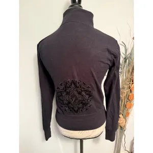 Baby Phat Girls Black‎ Zip Up Track Jacket Sequin Stripe Velvet Cat Crest XL y2k thumbnail 2