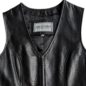 Saguaro‎ Black 100% Leather Vest Sz XS thumbnail 2
