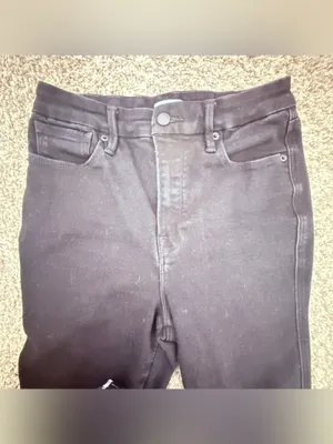 Good American Women’s Jeans Size 8/29 Side Slit Skinny Leg High Rise Black thumbnail 4