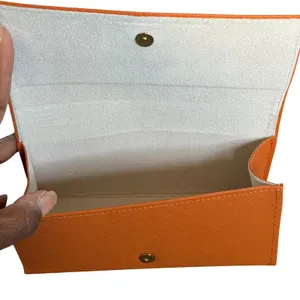 Tory Burch Glasses Case Womens One Size Orange Magnetic Hard Shell Logo thumbnail 7