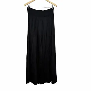 Patrons of Peace Womens S Black Wide Leg Palazzo Pants Tie Waist Boho Rayon thumbnail 4