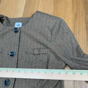 Cabi Brown Herringbone Confetti‎ Blazer Jacket Womens Small Collarless Button thumbnail 3