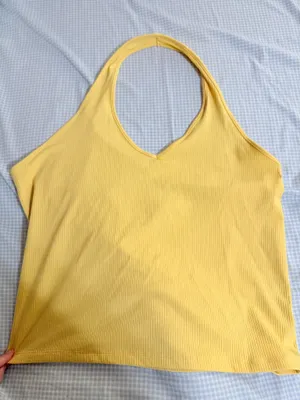 American eagle ribbed halter top yellow XXL thumbnail 1