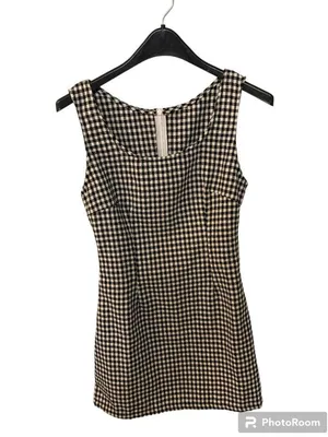 SheIn Gingham Checkered Black & White Summer Mini Dress thumbnail 2
