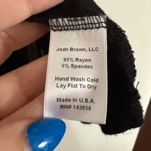 JOAH BROWN | Black Slouchy Rib Knit T Shirt One Size thumbnail 4