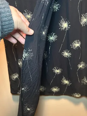 Ann Taylor LOFT Black Dandelion Print Wrap Style Skirt Size 10 thumbnail 4