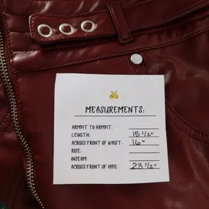 NWT!! Anthropologie PILCRO Fit-and-Flare Faux Leather‎ Mini Skirt Wine Moto 12 thumbnail 14