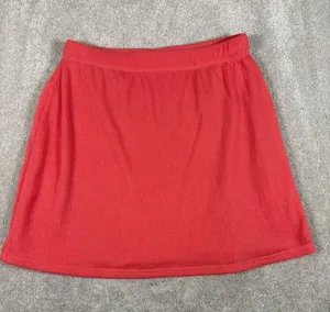 reformation pink pull on‎ skirt short small lined coral thumbnail 1