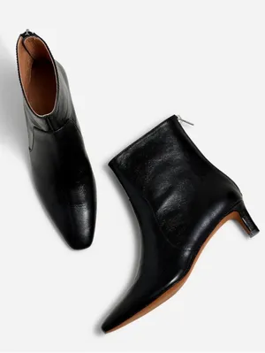 Madewell The Dimes Pointed-Toe Ankle Boots - size 6 in crinkle black thumbnail 3