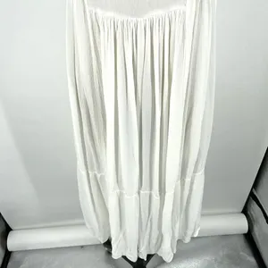 Vince Shirred Sleeveless Tiered Midi Long Dress in‎ Off White Size XS thumbnail 6