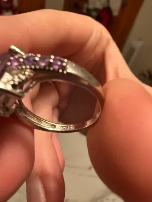Sterling sliver purple jem ring Silver Size 7 thumbnail 4