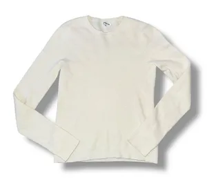 Reformation Cream Ribbed Knit Long Sleeve Top‎ Extra Fine Merino Wool thumbnail 1