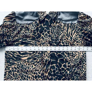 Vintage 80s Animal Print Women's Size 7/8 Blouse Top Shirt - Faux Leather Retro thumbnail 7