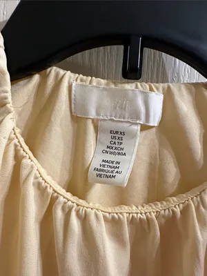 H&M Light Yellow Bubble Hem Crop Top thumbnail 3