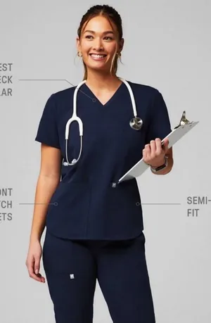 Fabletics Navy Scrub Top Size XXS New! thumbnail 1