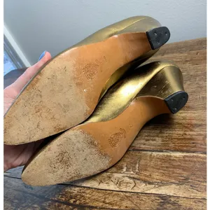 Gucci Vintage Gold pumps‎ size 36.5 AA thumbnail 7