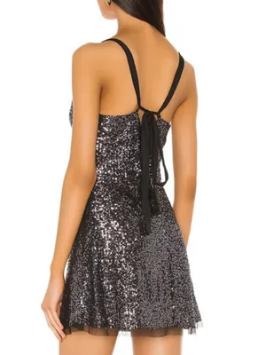 NWT Intimately Free People Gold Rush Sequin Mini Dress Medium Glam Party thumbnail 2