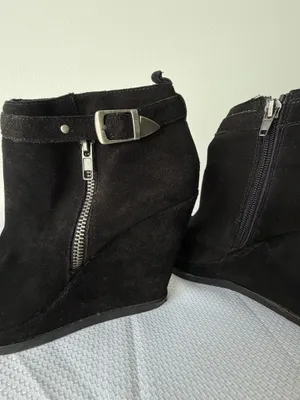 DV by Dolce Vita Black Suede Wedge Ankle Boots thumbnail 2
