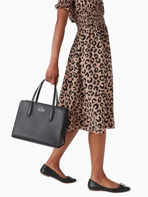 Kate Spade Rowe Medium Top Zip Satchel in Pebble Leather Black thumbnail 1