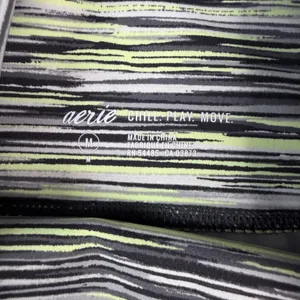 Aerie Chill Play Move Leggings Neon Yellow Black Space‎ Dye High Waisted Medium thumbnail 3