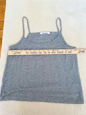 Perfectwhitetee 100% Cotton Pointelle Tank Top Size Small Gray thumbnail 5
