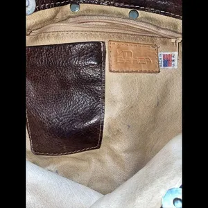 VIN BAKER Saddle Leather Brown Trim Cross-Body Shoulder Bag‎ Purse USA thumbnail 3