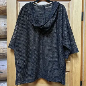 VTG 90s Catalina Black/Gold Mesh Hoodie Top Indie Punk Goth Grungefairy Witchy thumbnail 2
