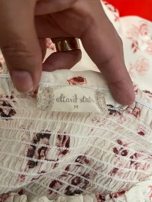 Altar'd State White Off-Shoulder Floral Maxi Dress with Pink Border thumbnail 8