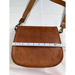 Vintage Brown Leather Crossbody Bag SKU 7538 thumbnail 6