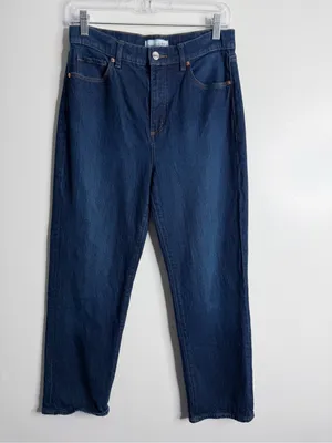 Loft High Rise The Straight Dark Wash Size 4/27 Casual Minimalist Clean Girl thumbnail 2