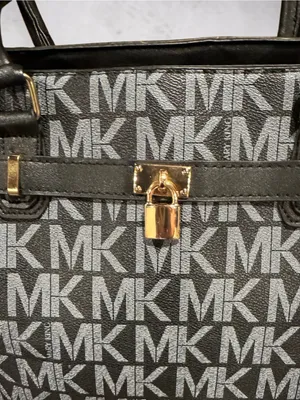 Mary King Black Signature Satchel - MK Logo Shoulder Bag thumbnail 4